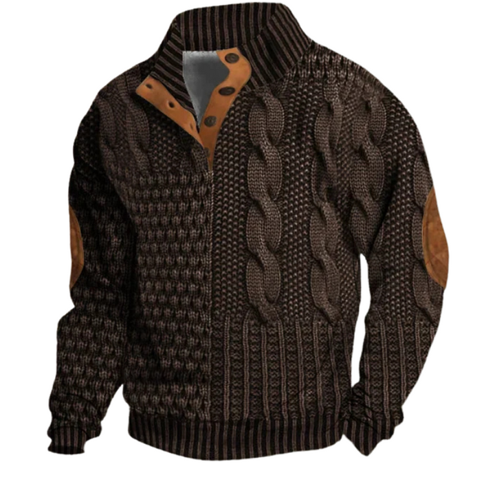Georg  | Premium Knitted Jacket with Leather Accents For Men