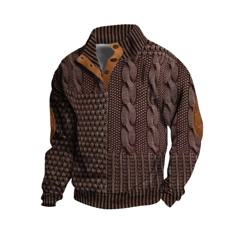 Georg  | Premium Knitted Jacket with Leather Accents For Men