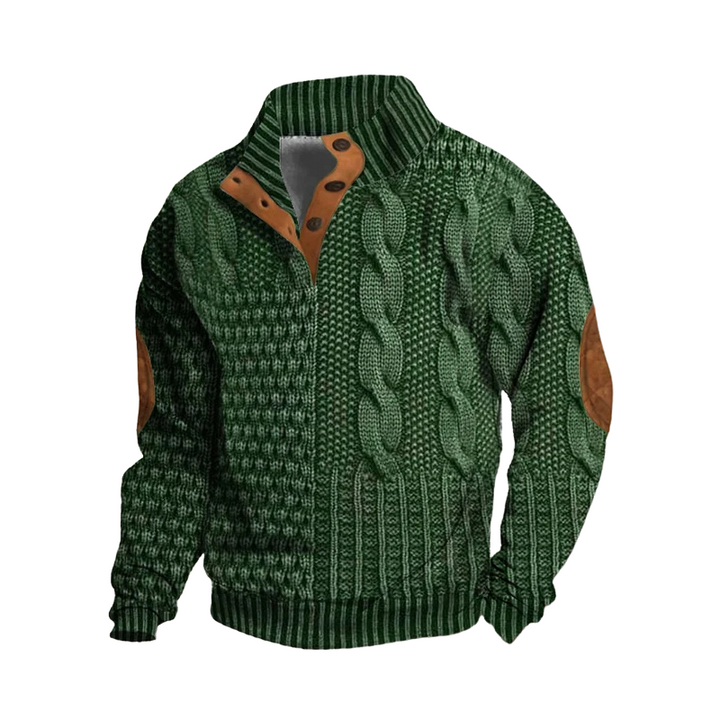 Georg  | Premium Knitted Jacket with Leather Accents For Men