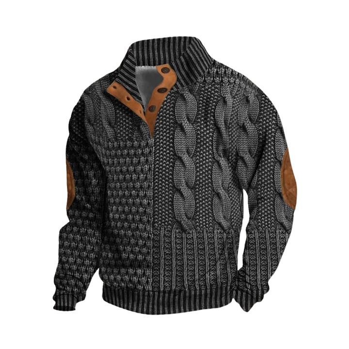 Georg  | Premium Knitted Jacket with Leather Accents For Men