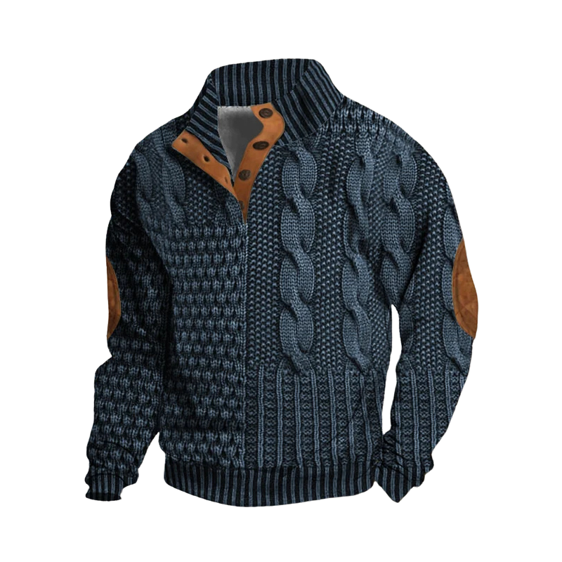 Georg  | Premium Knitted Jacket with Leather Accents For Men