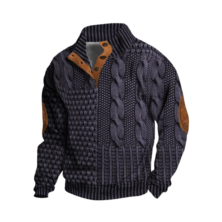 Georg  | Premium Knitted Jacket with Leather Accents For Men