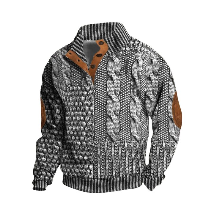 Georg  | Premium Knitted Jacket with Leather Accents For Men