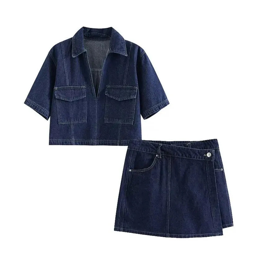 Sofia® | V-Neck Denim Set