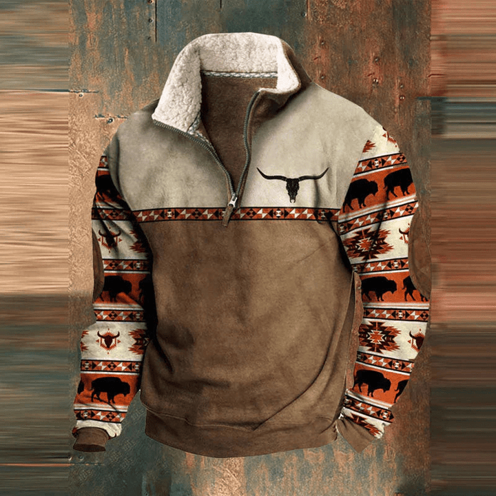 Dakota | Graphic Zip-Up Sweatshirt For Men