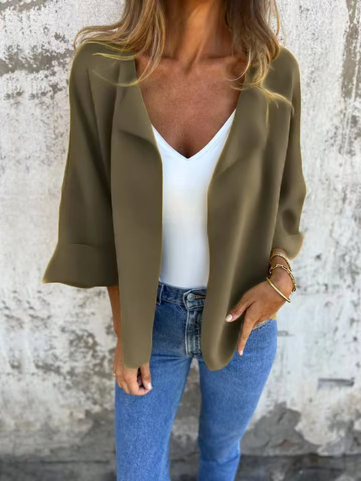 Jessica - Casual Faux Suede Cardigan