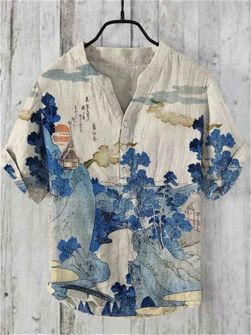 Allen | Artistic Linen-Silk Shirt For Men