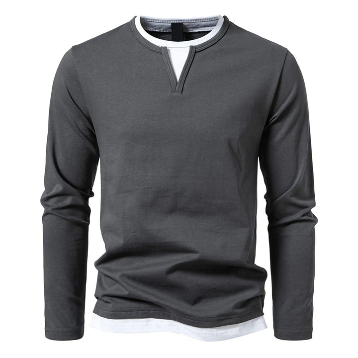 Kent | Stylish Layered V-Neck Long Sleeve Shirt For Men