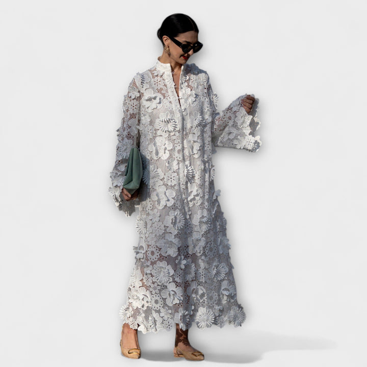 Yelira - Chic White Lace Dress