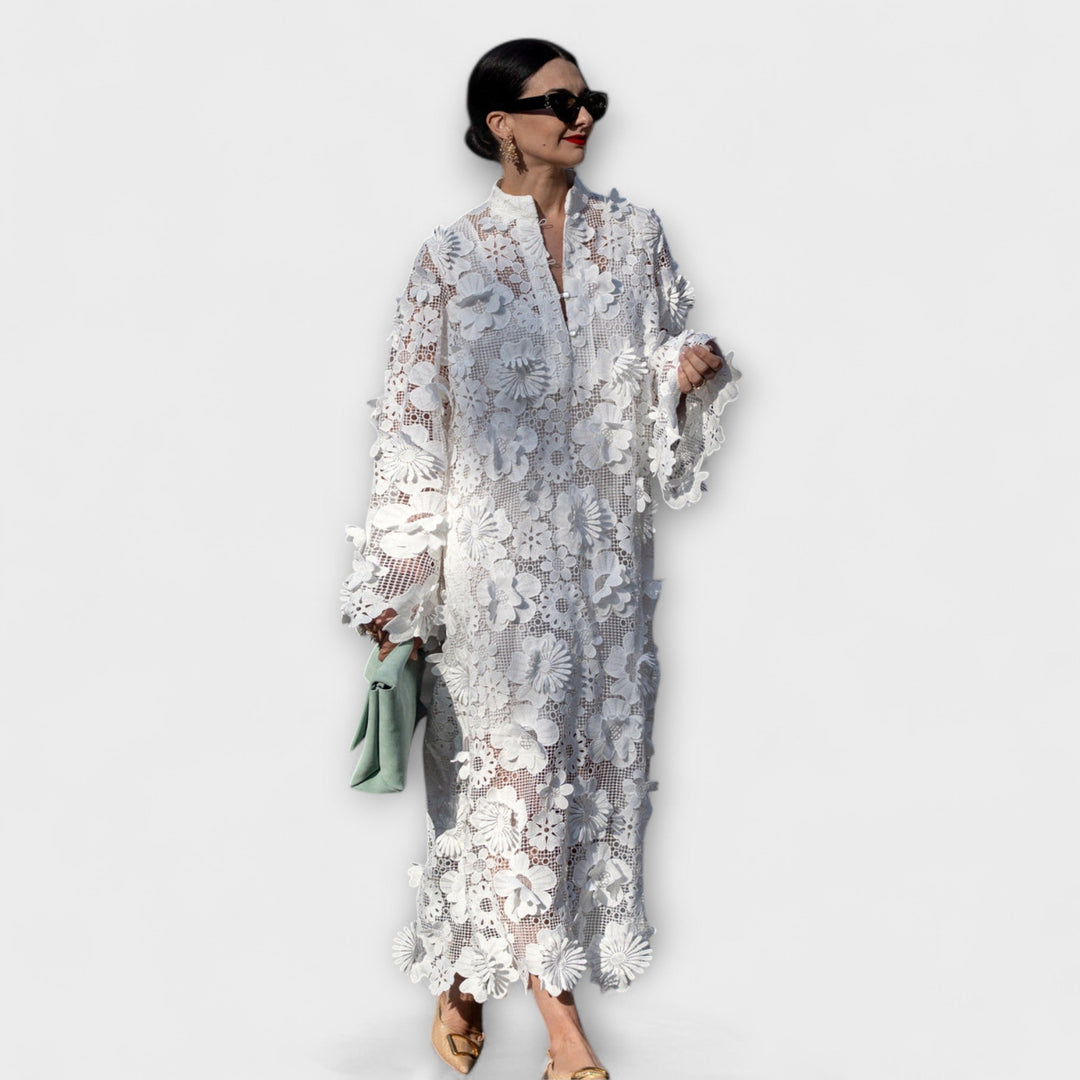 Yelira - Chic White Lace Dress