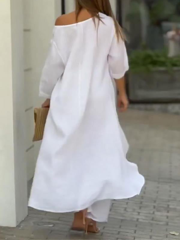 Fashionable Solid Color Two-piece Set