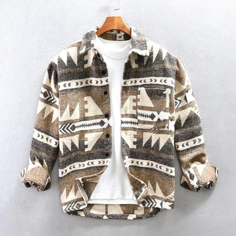 Benjamin | Stylish Tribal Print Button-Up Jacket For Men