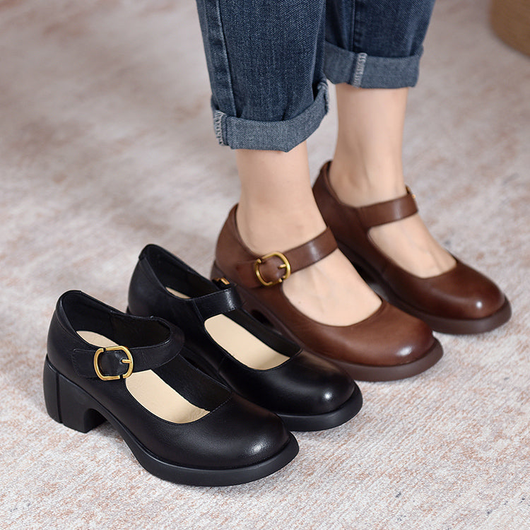 Agnes | Leather Mary Janes