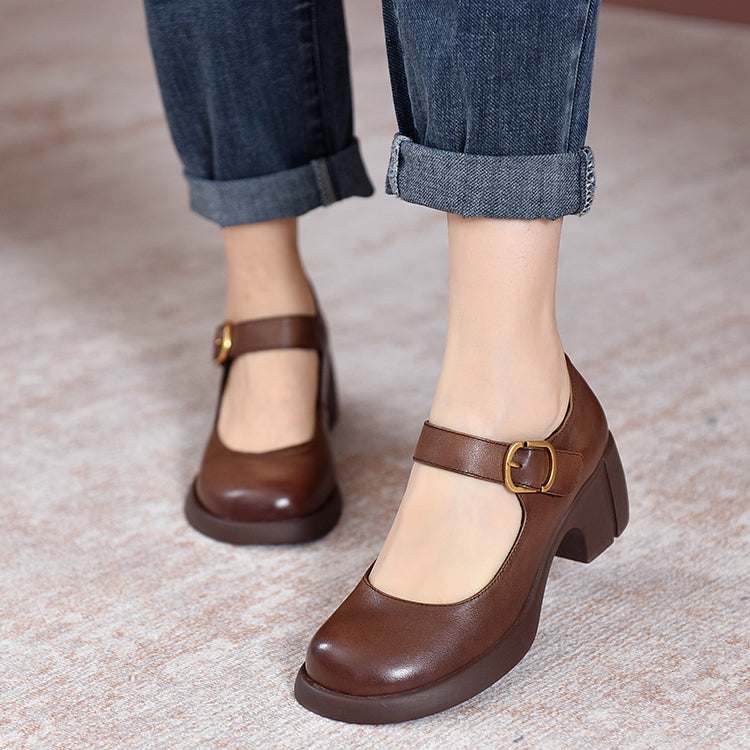 Agnes | Leather Mary Janes