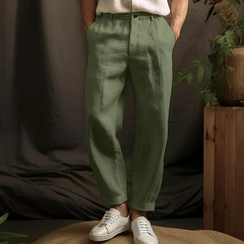 Oliver  | Light Linen Relaxed Fit Trousers For Men