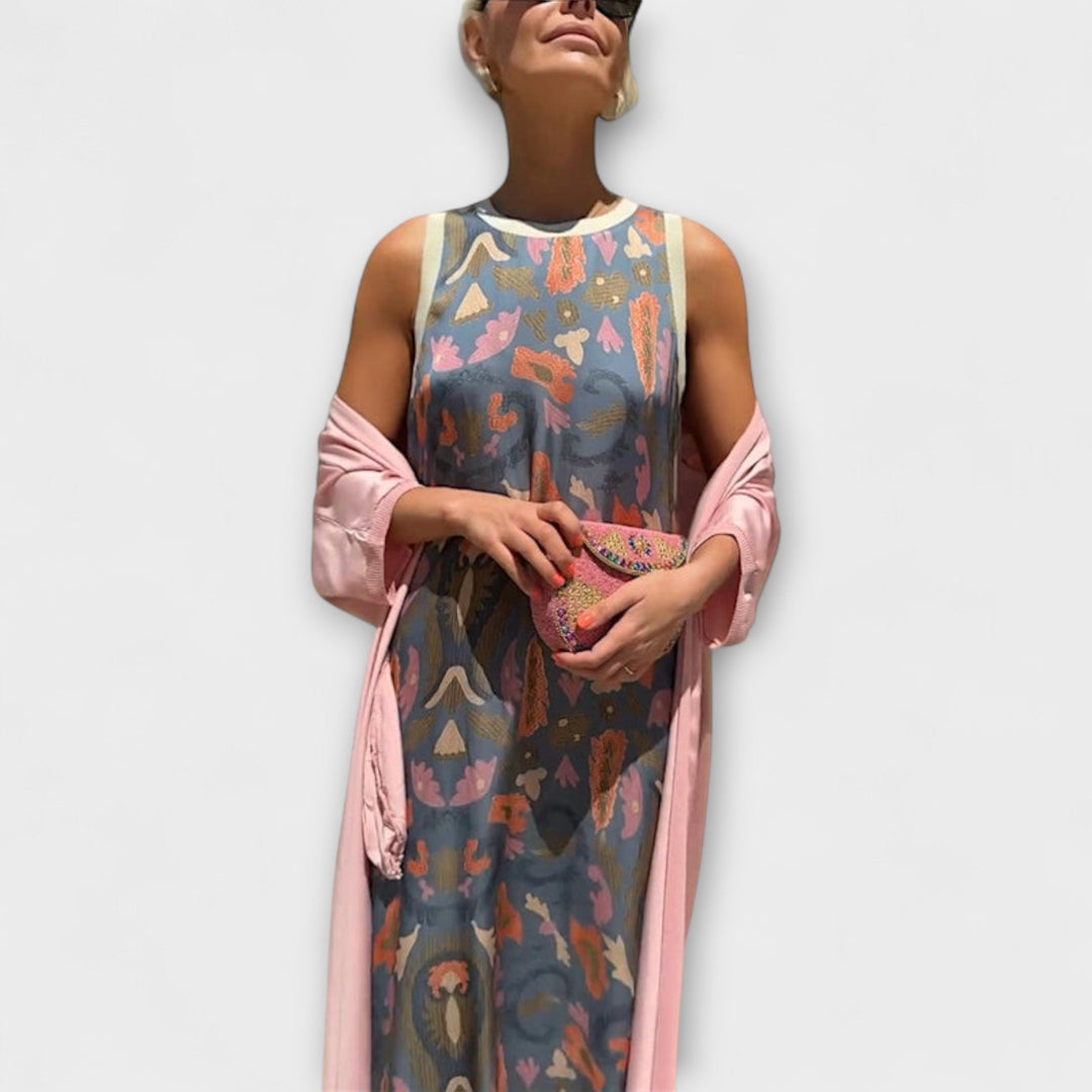 Elveria – Maxi Dress with Matching Cardigan