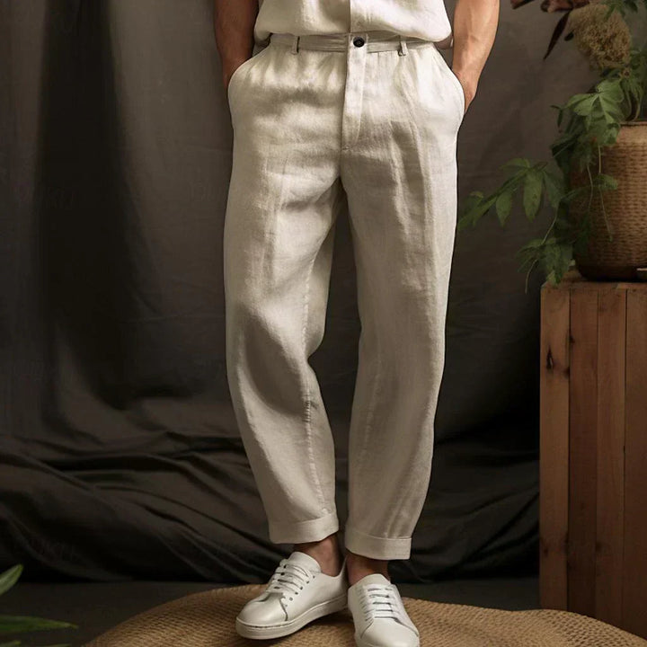 Oliver  | Light Linen Relaxed Fit Trousers For Men