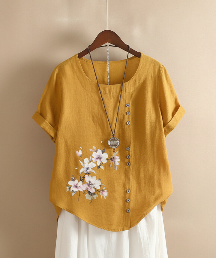 Gemma | Floral Detail T-Shirt